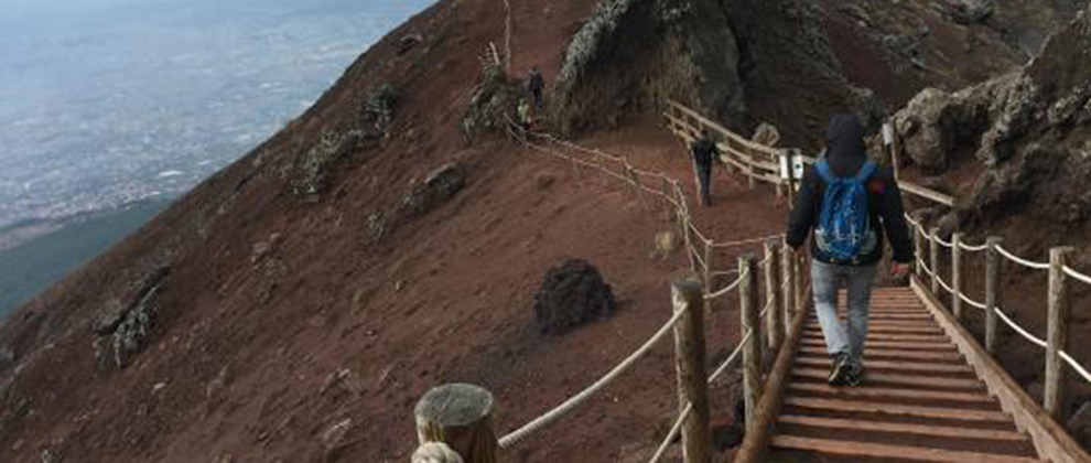 View from Mount Vesuvius during the climbing